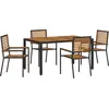 Image de vidaXL Ensemble de salle à manger de jardin 5 pièces Noir et marron Poly-rotin