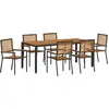Image de vidaXL Ensemble de salle à manger de jardin 7 pièces Noir et marron Poly-rotin