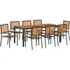 Image de vidaXL Salon de jardin 9 pcs noir et brun poly-rotin