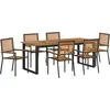 Image de vidaXL Ensemble de jardin 7 pcs noir bois massif acacia