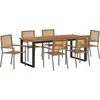 Image de vidaXL Salon de jardin 7 pcs Gris Bois massif Acacia