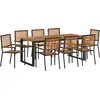 Image de vidaXL Ensemble de jardin 9 pcs noir bois massif acacia
