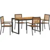 Image de vidaXL Ensemble de salle à manger de jardin 5 pièces Noir et marron Poly-rotin