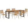 Image de vidaXL Ensemble de salle à manger de jardin 7 pièces beige et marron en polyrotin