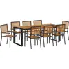 Image de vidaXL Salon de jardin 9 pcs noir et brun poly-rotin