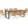 Image de vidaXL Ensemble de salle à manger de jardin 9 pièces beige et marron en polyrotin