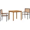 Image de vidaXL Ensemble de jardin 3 pcs noir bois massif acacia