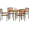 Image de vidaXL Ensemble de jardin 5 pcs noir bois massif acacia