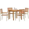 Image de vidaXL Ensemble de jardin 5 pcs Beige Bois massif Acacia