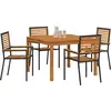 Image de vidaXL Ensemble de jardin 5 pcs noir bois massif acacia