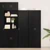 Image de Buffet haut vidaXL, 2 pièces, noir, aspect chêne, 50 x 42,5 x 185 cm