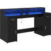Image de vidaXL Bureau Chêne noir 160 x 55 x 91 cm Bois composite
