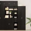 Image de Armoire de rangement à tiroirs vidaXL, 2 pièces, noir, aspect chêne