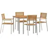 Image de vidaXL Ensemble de jardin 5 pcs brun bois massif acacia