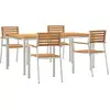 Image de vidaXL Ensemble de jardin 5 pcs brun bois massif teck