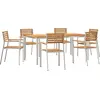 Image de vidaXL Ensemble de jardin 7 pcs brun bois massif teck