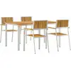 Image de vidaXL Ensemble de tables d'extérieur 5 pcs brun bois massif acacia