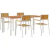 Image de vidaXL Ensemble de tables d'extérieur 5 pcs brun bois massif acacia