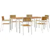 Image de Ensemble de table d'extérieur vidaXL, 7 pièces, en bois d'acacia massif et acier inoxydable