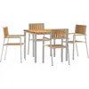 Image de Ensemble de table d'extérieur vidaXL, 5 pièces, bois de teck massif, marron