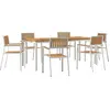 Image de Ensemble de table d'extérieur vidaXL, 7 pièces, bois de teck massif, marron