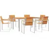 Image de vidaXL Ensemble de jardin 7 pcs brun bois massif acacia
