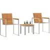 Image de vidaXL Chaise longue 3 pièces Marron Bois massif d'acacia