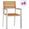 Image de vidaXL Ensemble de 8 chaises de jardin, finition huilée naturelle, 56 x 54,5 x 87 cm, bois massif d'acacia