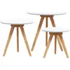 Image de vidaXL Table basse, lot de 3, marron, bois massif de noyer