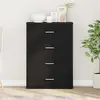 Image de vidaXL Sideboard noir imitation chêne 60 x 31 x 84 cm Matériau dérivé du bois