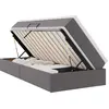 Image de vidaXL Lit avec rangement et matelas Gris 100 x 200 cm Simili cuir