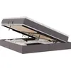 Image de vidaXL Lit avec rangement et matelas gris 160 x 200 cm Simili cuir