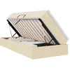 Image de vidaXL Lit avec rangement et matelas Crème 90 x 200 cm Polyester