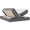 Image de vidaXL Lit de rangement avec matelas Gris 200 x 200 cm Similicuir