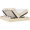 Image de vidaXL Lit de rangement avec matelas Crème 180 x 200 cm Polyester
