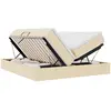 Image de Vidaxl Lit Avec Rangement Et Matelas Crème 180 X 200 Cm Polyester