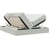 Image de Lit Avec Rangement Et Matelas Gris Clair 200 X 200 Cm Velours Vidaxl