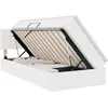 Image de vidaXL Lit avec rangement et matelas Blanc pur 100 x 200 cm Simili cuir