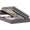Image de vidaXL Lit de rangement avec matelas Gris 140 x 200 cm Similicuir
