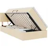 Image de Lit de rangement vidaXL avec matelas, couleur crème, 90 x 200 cm, revêtement en velours