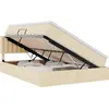 Image de Lit de rangement vidaXL avec matelas, couleur crème, 140 x 190 cm, revêtement en velours