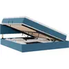 Image de vidaXL Lit de rangement avec matelas bleu foncé 180 x 200 cm velours