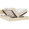 Image de vidaXL Lit de rangement avec matelas Crème 180 x 200 cm Similicuir