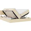 Image de vidaXL Lit de rangement avec matelas Crème 180 x 200 cm Similicuir