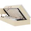 Image de Lit coffre LED vidaXL avec matelas, couleur crème, 90 x 200 cm, tissu