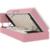 Image de Lit coffre à LED vidaXL avec matelas, rose, 100 x 200 cm, velours