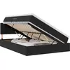 Image de Lit coffre à LED vidaXL avec matelas, noir, 140 x 200 cm, velours