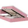 Image de Lit coffre LED vidaXL avec matelas, rose, 140 x 200 cm, velours