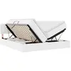Image de Vidaxl Lit Avec Rangement Et Led Avec Matelas Blanc Pur 200 X 200 Cm