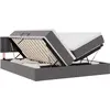 Image de vidaXL Lit avec rangement et LED gris 200 x 200 cm Simili cuir